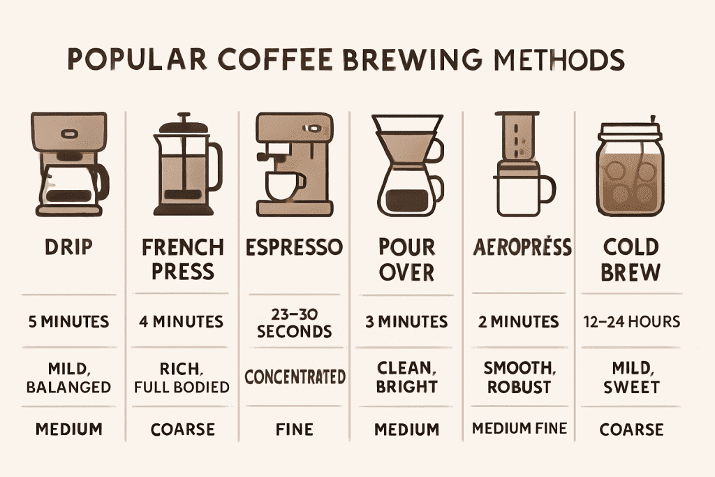 Comparison of brewing methods